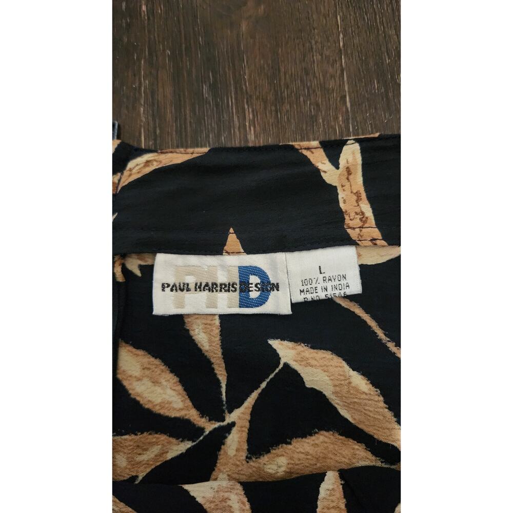 Vtg Paul Harris Design Women's Brown Green Animal Print Faux Wrap Maxi Skirt L - Picture 2 of 8